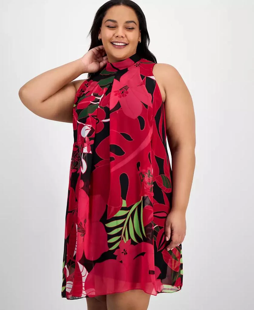 Robbie Bee Plus Size Bow-Back Printed Trapeze Dress 4