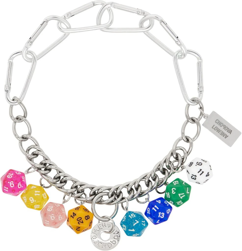 CHOPOVA LOWENA Silver 'Roll The Dice' Necklace 1