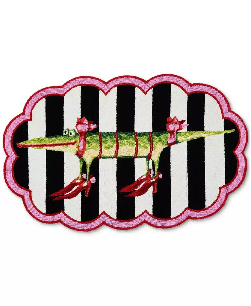 MacKenzie-Childs Patience Brewster Gloria Alligator 4' Scalloped Rug 1
