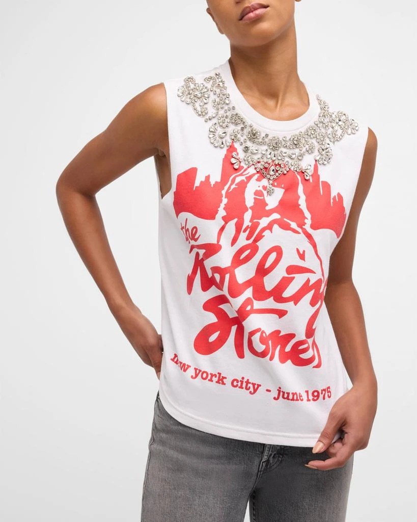 Alice + Olivia Micah Embellished Graphic Muscle Tank 6