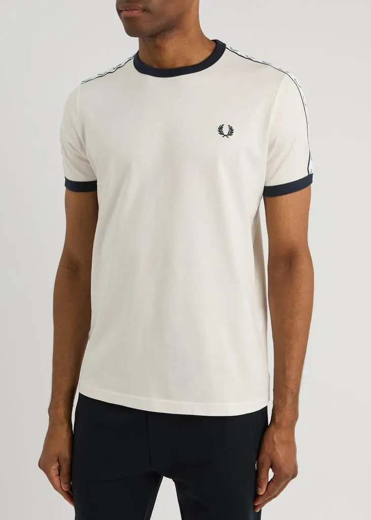 Fred Perry Logo track tape cotton T-shirt 2