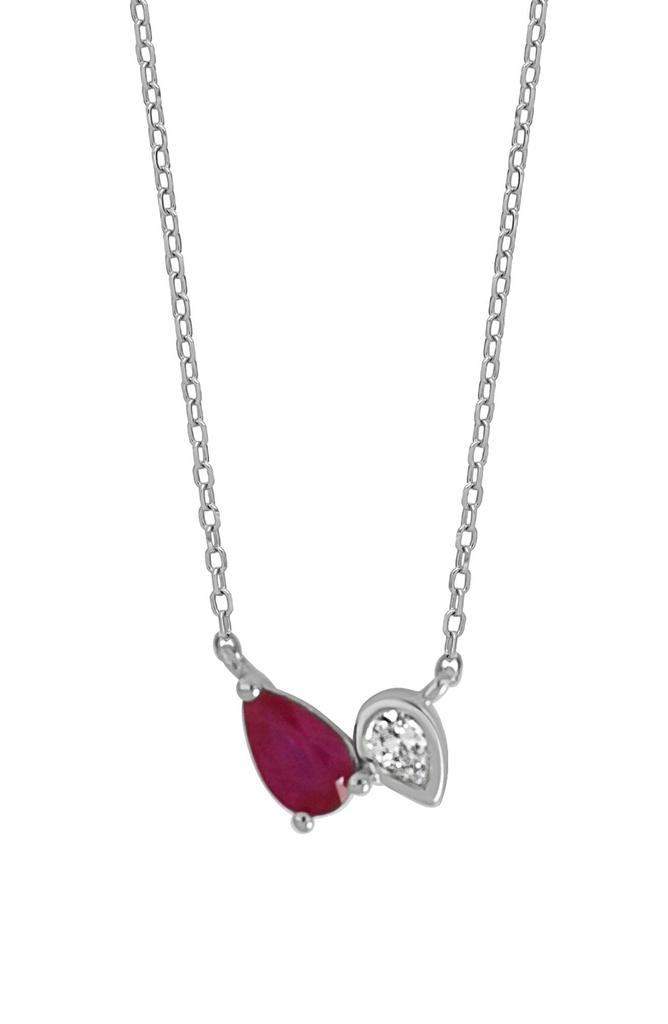 Bony Levy El Mar 18K White Gold Diamond & Ruby Pendant Necklace