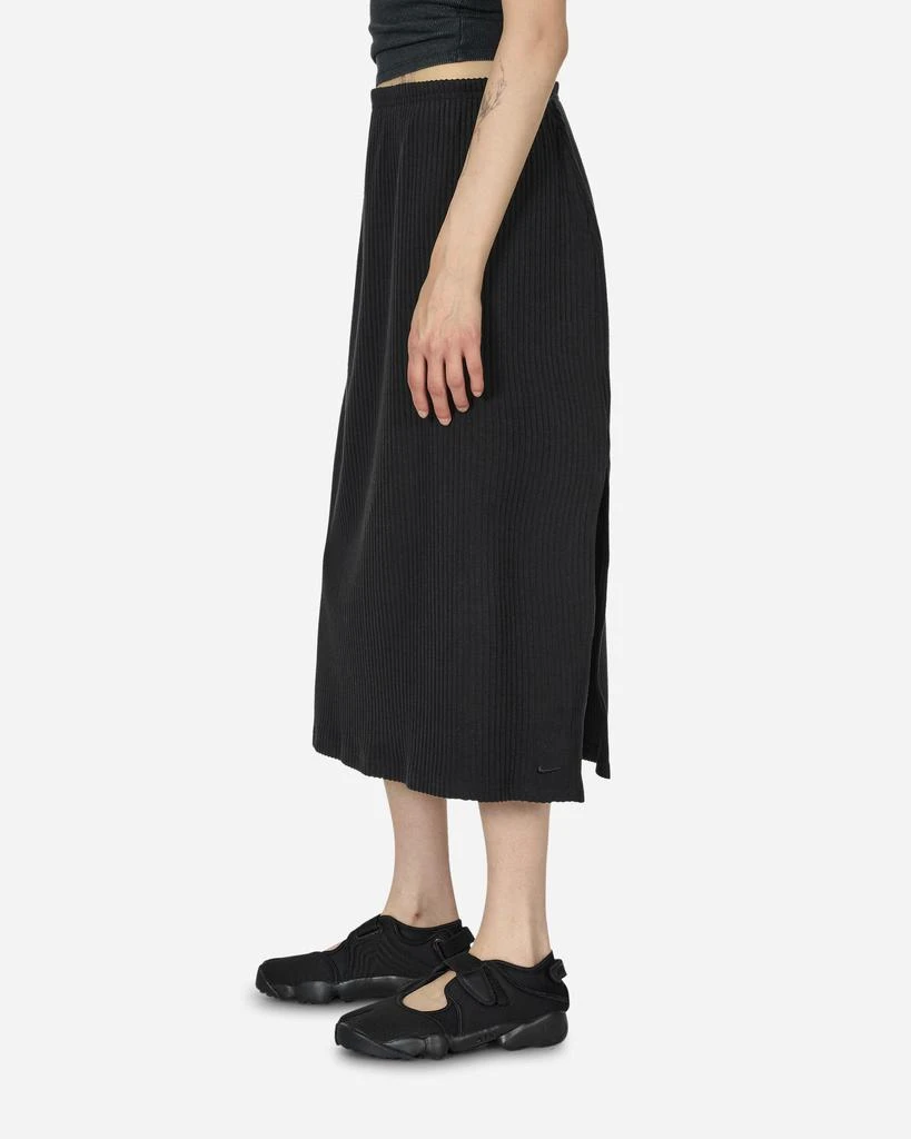 NIKE Chill Knit Ribbed Midi Skirt Black 2