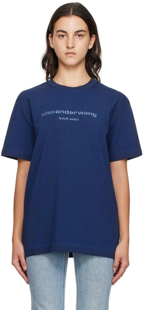 Alexander Wang Navy Printed T-Shirt 1