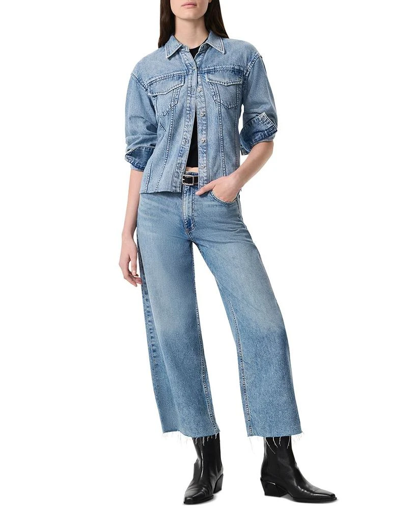 Rag & Bone Featherweight Andi High Rise Wide Leg Ankle Jeans in Beacon 2