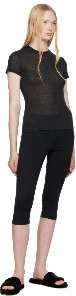 SKIMS Black Sheer Cotton T-shirt 4