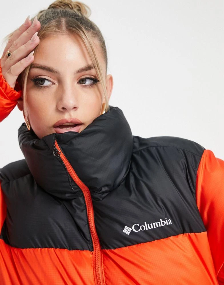 Columbia Columbia Puffect puffer jacket in black and red Exclusive at ASOS 2