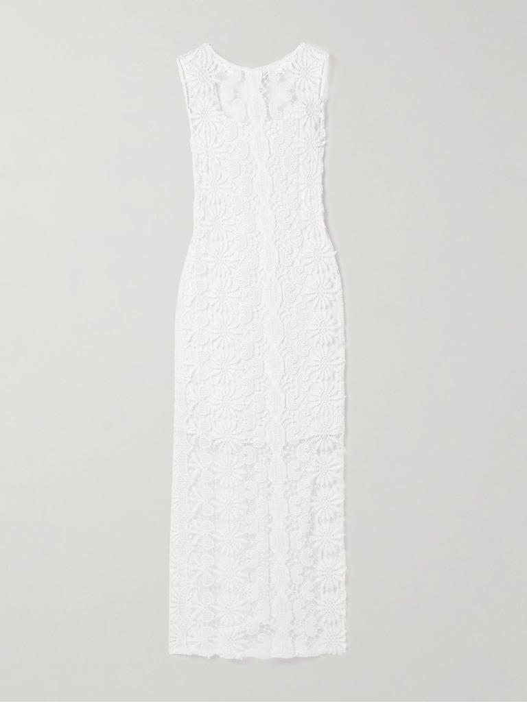 MIGUELINA Leslie 纯棉凸花蕾丝超长连衣裙