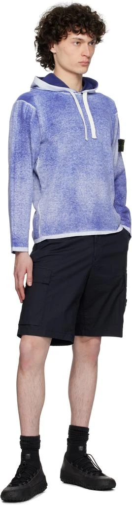 Stone Island Navy Stretch Cotton Tela Paracadute Shorts 5