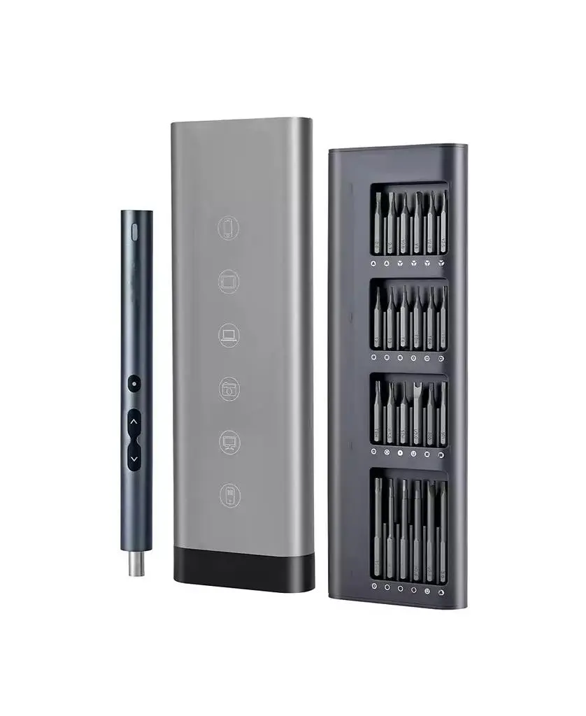 Mecale Mini Electric Precision Screwdriver Set with 48 Magnetic S2 Steel Bits, LED Light, Type-C Charging & Magnetic Storage Box