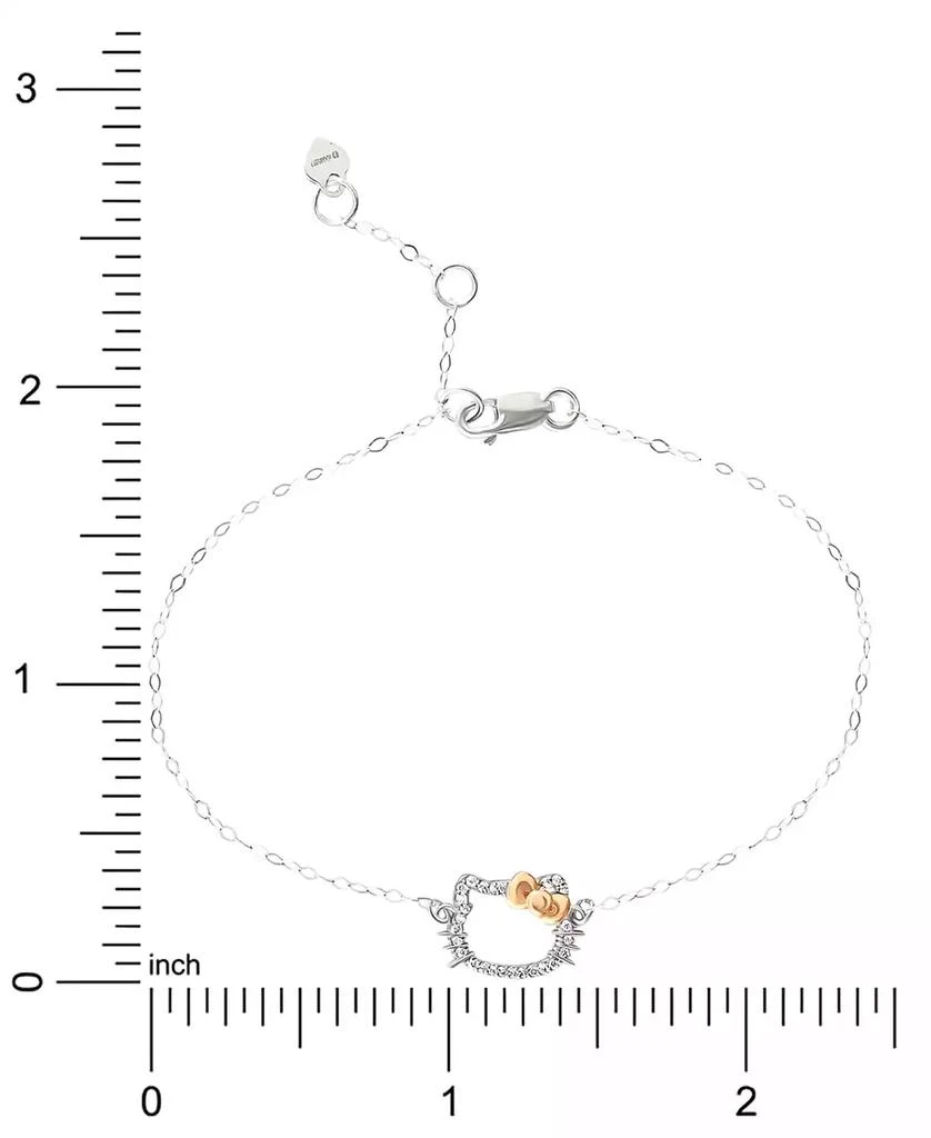 Macy's Hello Kitty Diamond Silhouette Link Bracelet (1/20 ct. t.w.) in 10k White & Rose Gold 3