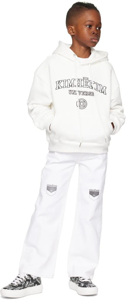 KIMHĒKIM Kids White Pocket Stamped Jeans 4