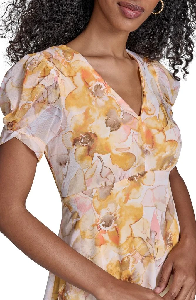 Shop Floral Puff Sleeve A-Line Minidress on Sale at BeyondStyle