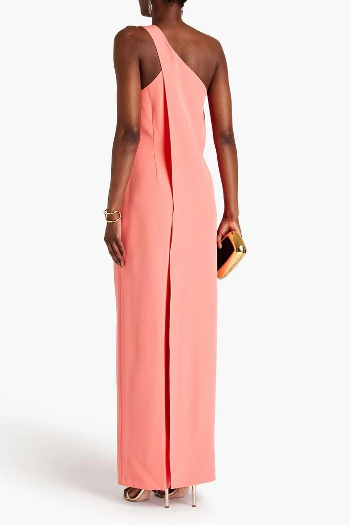 HALSTON Juli one-shoulder layered crepe wide-leg jumpsuit 3