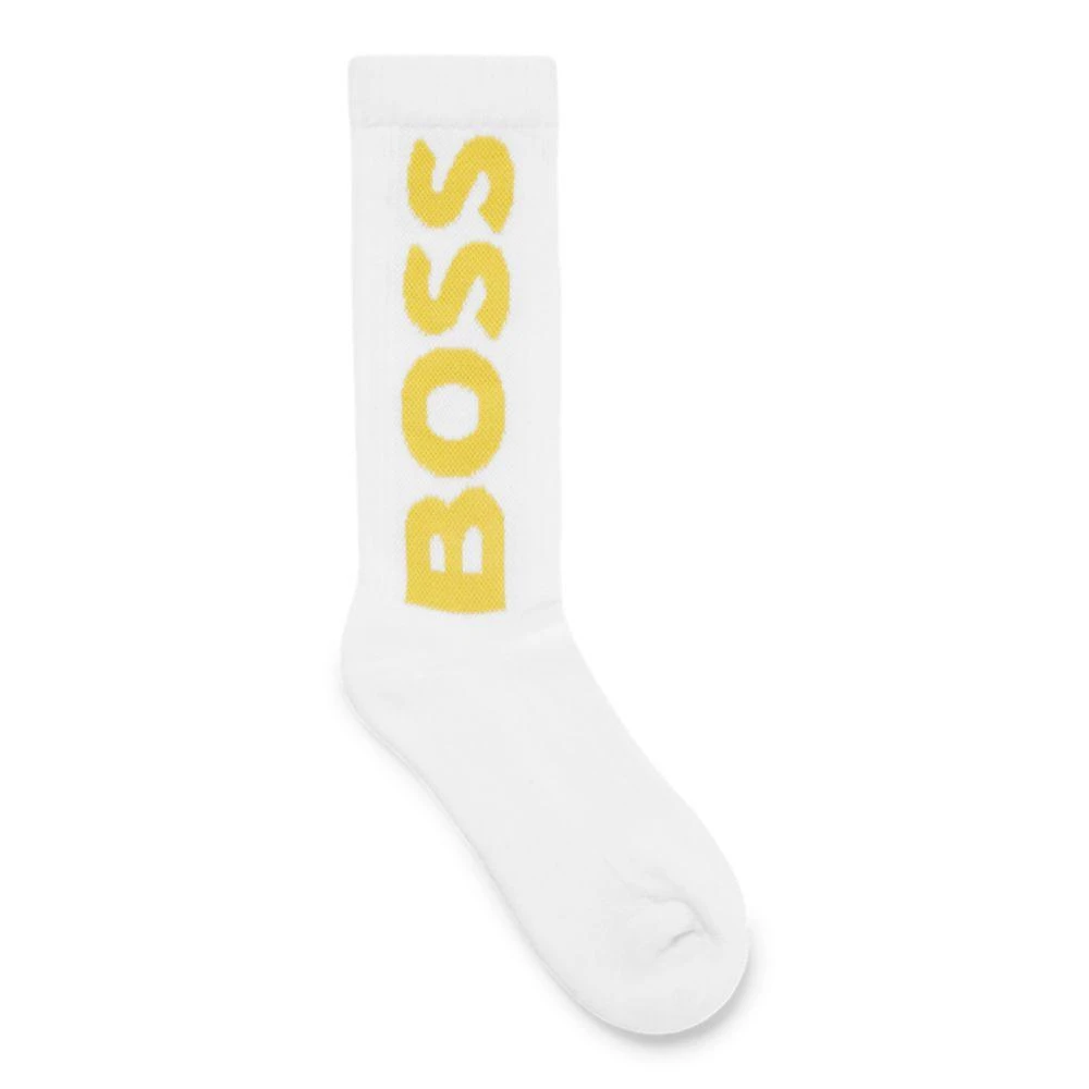 Hugo Boss Short logo socks in an organic-cotton blend 1