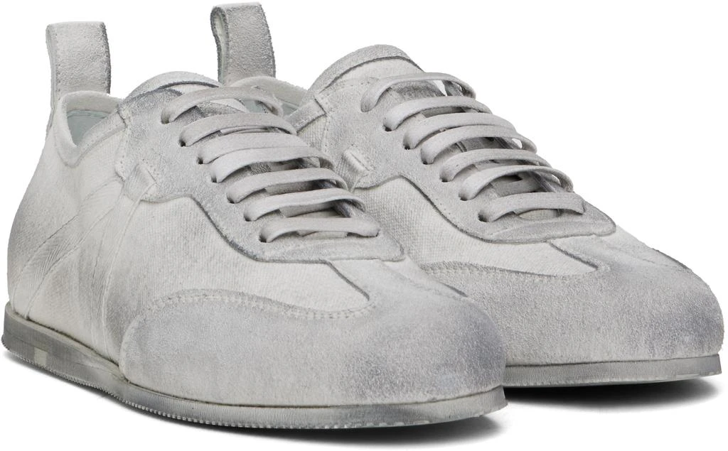 ANN DEMEULEMEESTER White & Gray Siru Low-Top Boxing Sneakers 4
