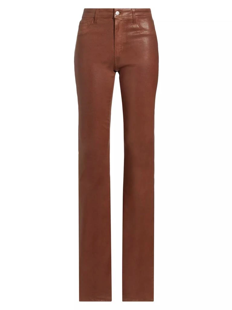 L'Agence Marty Coated High-Rise Flared Jeans 1