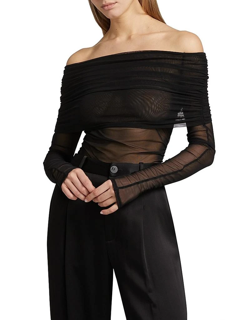 LAPOINTE Mesh Off-the-Shoulder Top 3