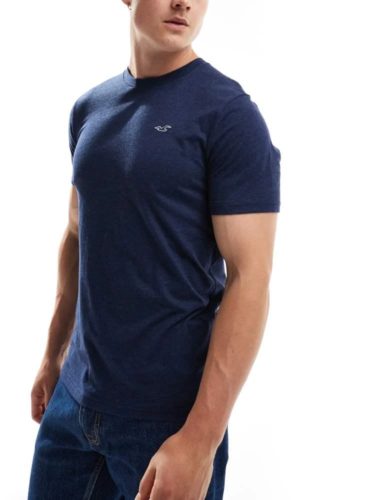HOLLISTER Hollister 3 pack icon logo t-shirt in shades of blue marl 1