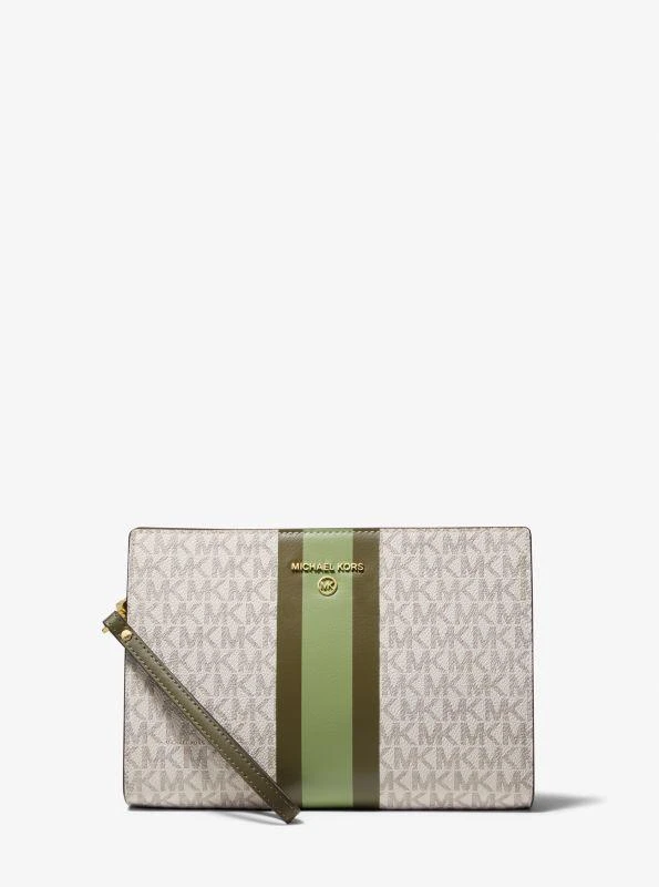 Michael Kors Medium Logo Stripe Zip Pouch 1
