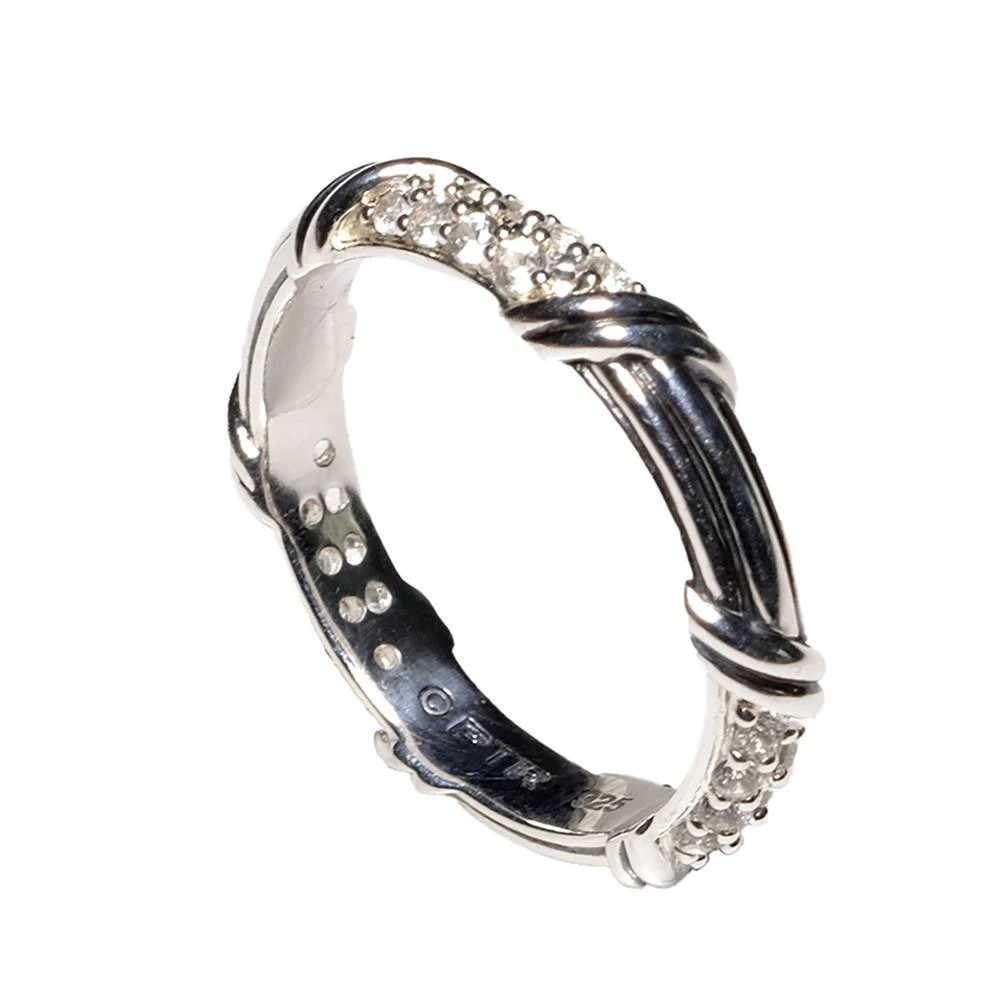 Peter Thomas Roth Signature Classic Pave Band Ring With Black Spinel In Sterling Silver 1