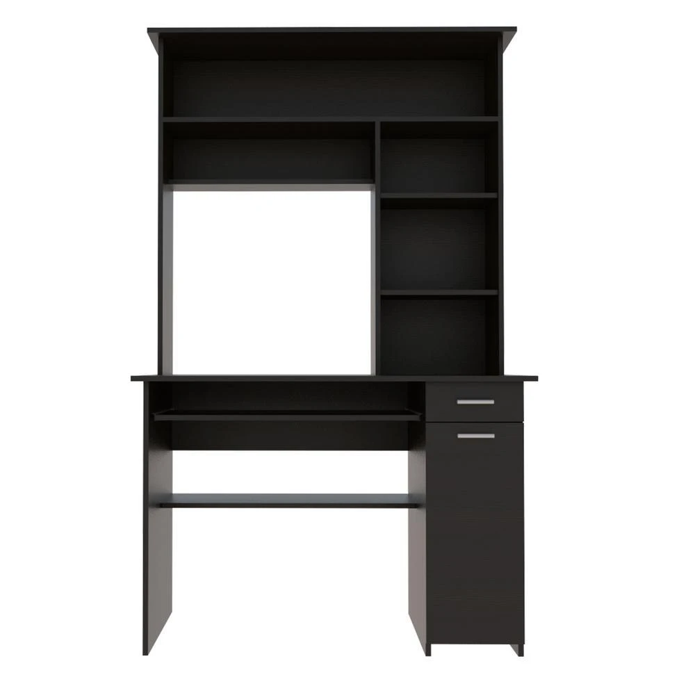 Depot E-Shop Xalo 180 Compu Hutch Desk In Black 2