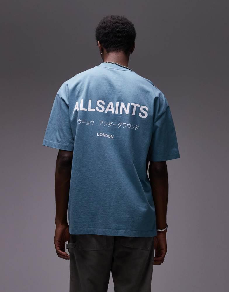 ALL SAINTS AllSaints Underground oversized t-shirt in eris blue