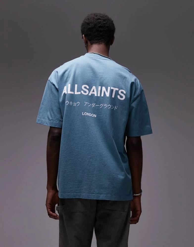 ALL SAINTS AllSaints Underground oversized t-shirt in eris blue 1