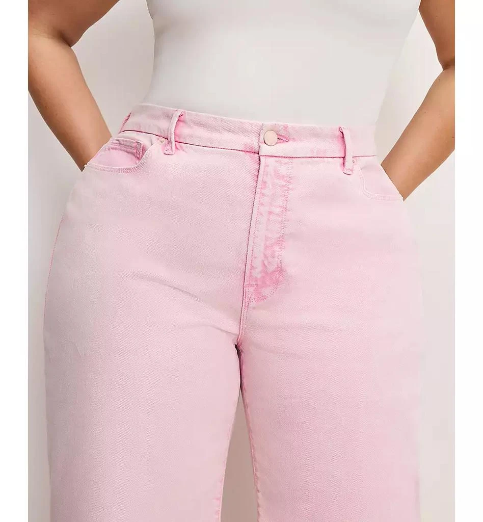 Good American Women's Good Waist Palazzo Cropped Jeans 7