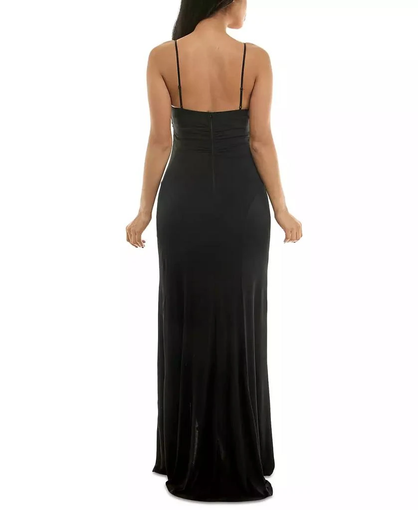 Emerald Sundae Juniors' Cowlneck Ruched Gown - Burgundy - Size L Emerald Sundae Juniors' Cowlneck Ruched Gown - Burgundy - Size L