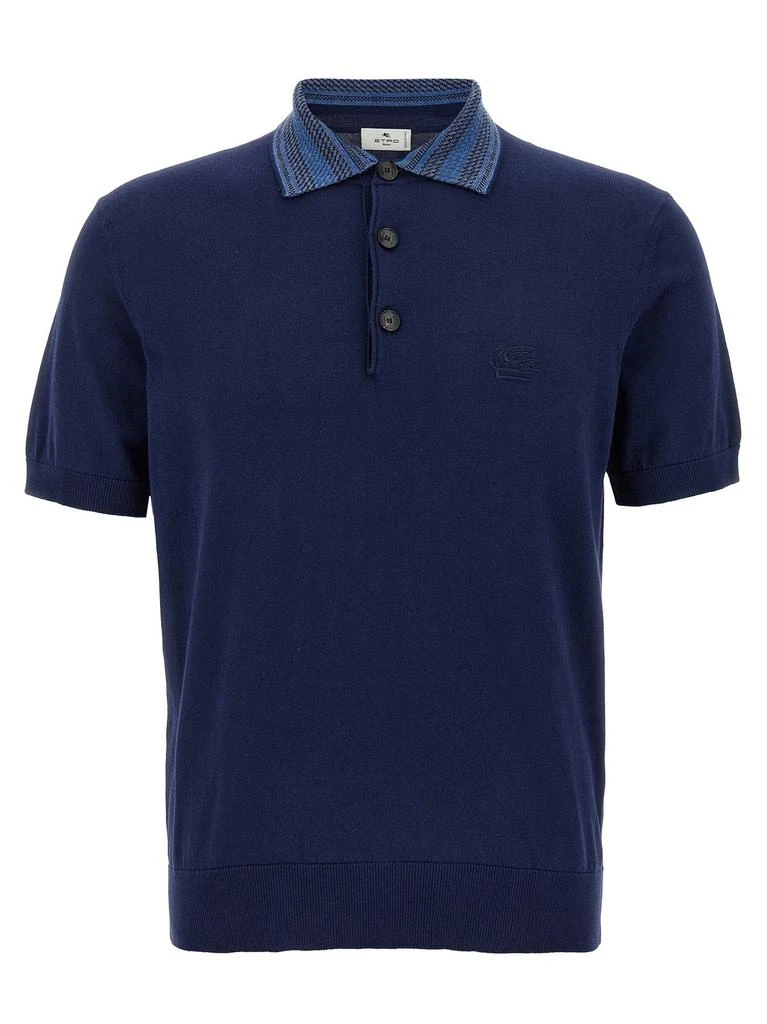 ETRO Etro Pegasus-Embroidered Short-Sleeved Polo Shirt 1