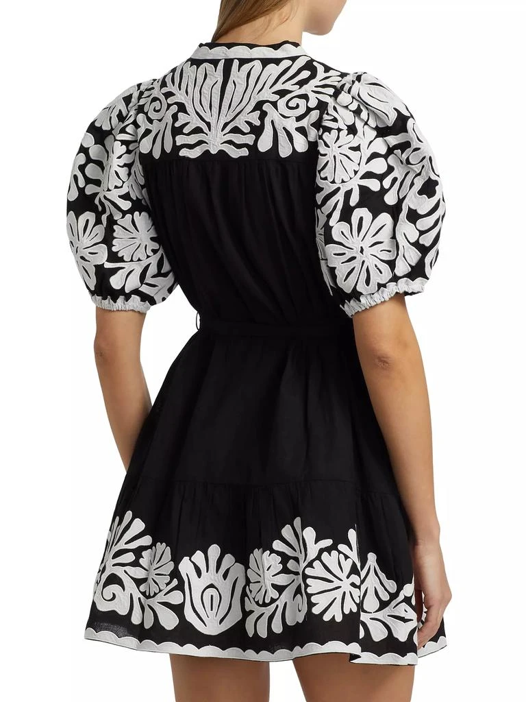 Sea Agathe Appliqué Puff-Sleeve Minidress 5