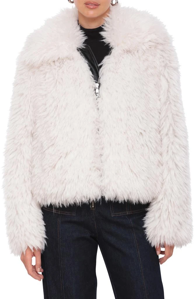 Avec Les Filles Plush Faux Fur Zip Jacket 1