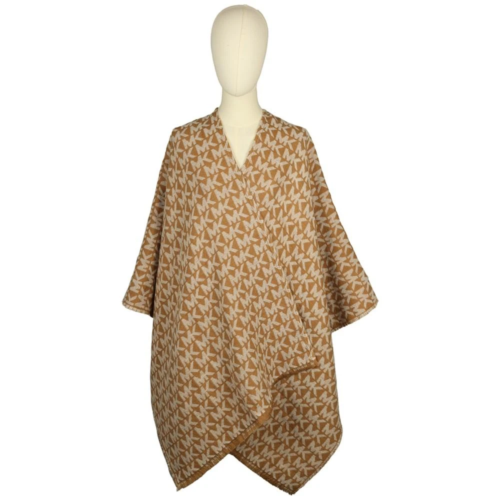 Michael Kors Women's Logo Plaid Reversible Cape Sweater 5
