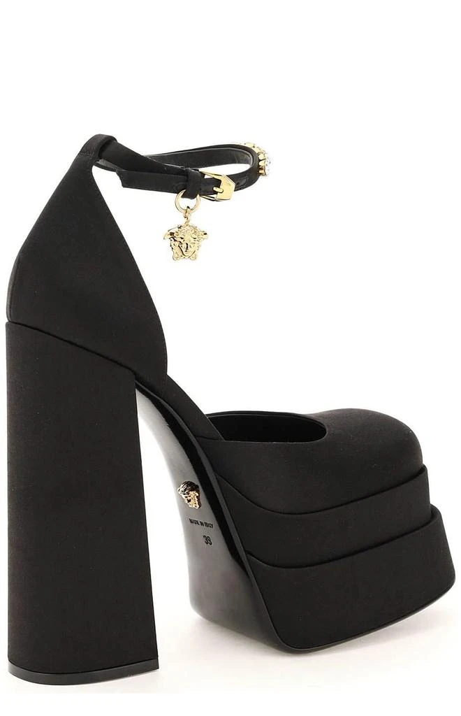 Versace Versace Medusa Head Charm Satin Platform Pumps 2