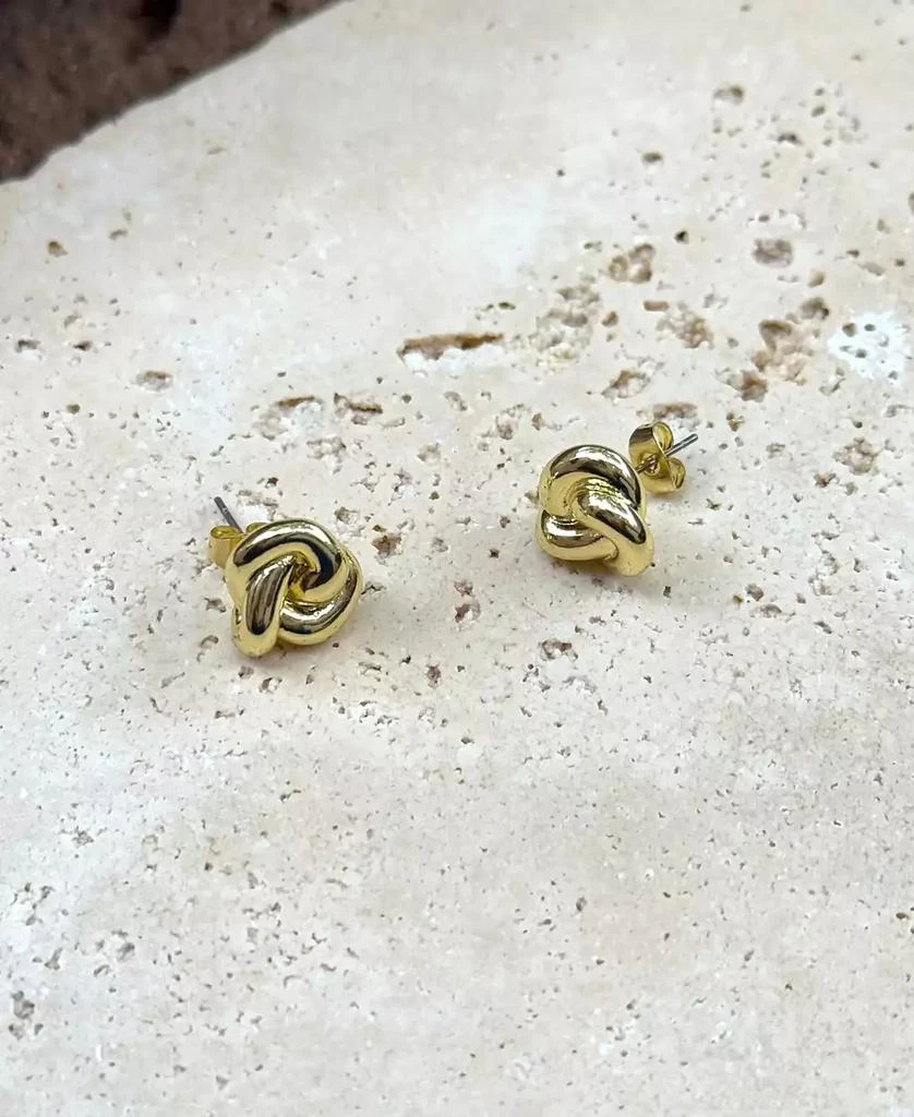 ADORNIA Gold Chubby Knot Stud Earrings 4