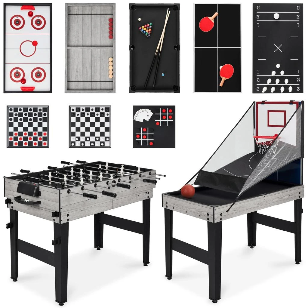 Best Choice Products 13-in-1 Combo Game Table Set w/ Ping Pong, Foosball, Basketball, Air Hockey, Archery 1