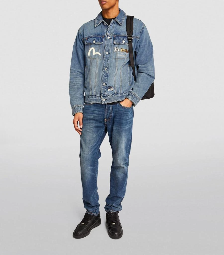 Evisu Embroidered-Logo Denim Jacket 2
