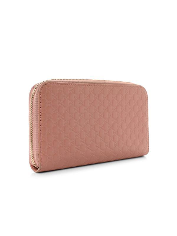 Gucci Monogram Leather Zip Around Wallet