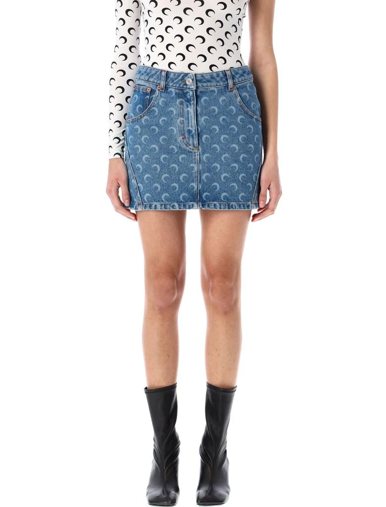 MARINE SERRE MOON LASER DENIM MINI SKIRT 1
