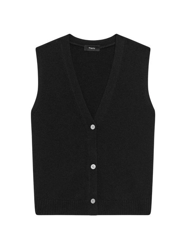 Theory Wool-Blend Knit Button-Front Vest 5