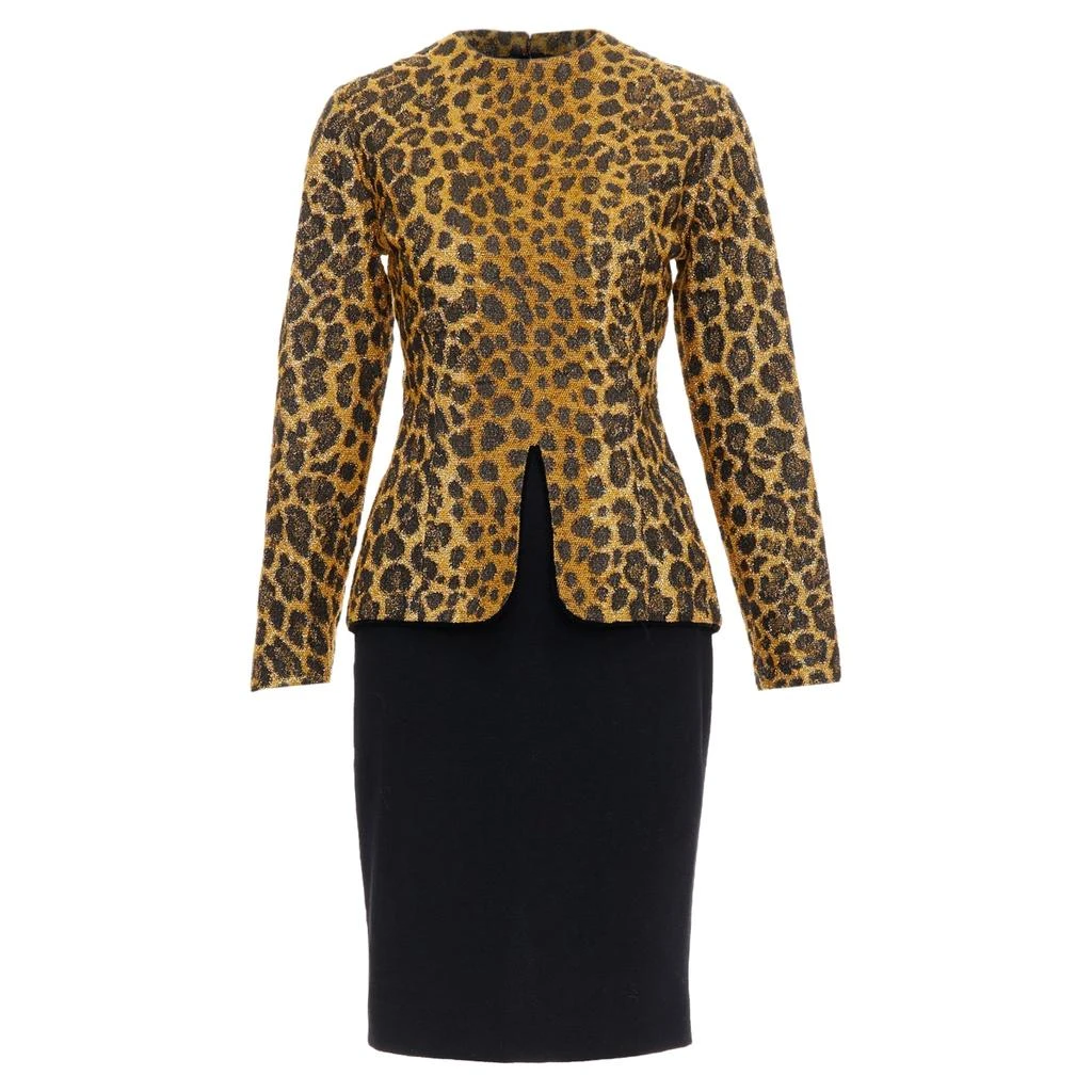 Dior Vintage Leopard Lurex Embroidery Sheer Back Dress 2