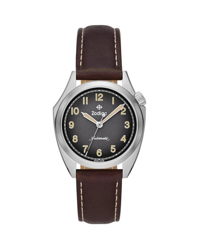ZODIAC Field Olympos Automatic Leather Watch, 40mm 1