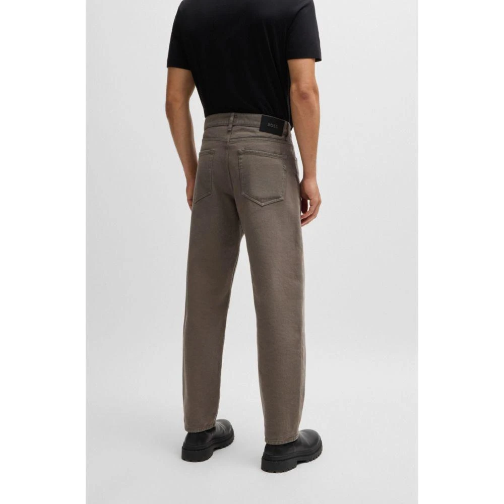 Hugo Boss Baggy-fit jeans in beige Italian denim 4