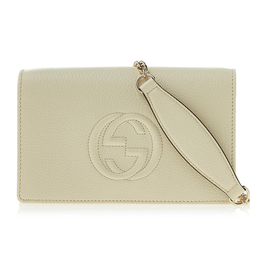 Gucci Gucci Soho Handbag White Women's Leather Cellarius Mod. 598211 A7M0G 9522