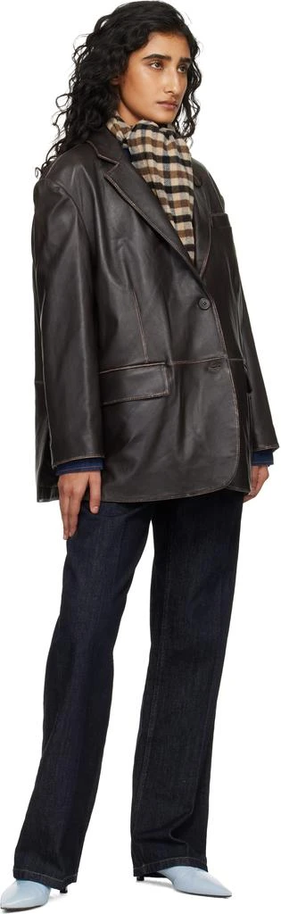 Weekend Max Mara Brown Pila Leather Blazer 4