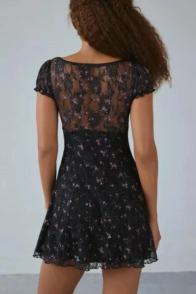 Urban Outfitters UO Rachel Floral Lace Square Neck Babydoll Mini Dress 3
