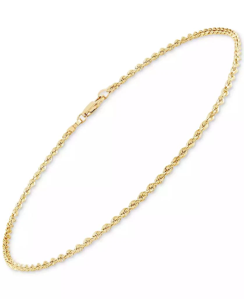 Macy's Glitter Rope Link Ankle Bracelet in 10k Gold 4