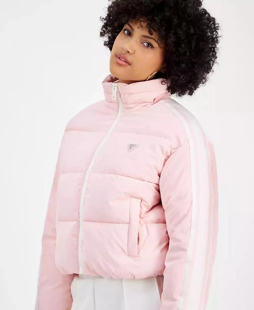 GUESS Women's Jean Mock-Neck Zip-Front Puffer Jacket 3