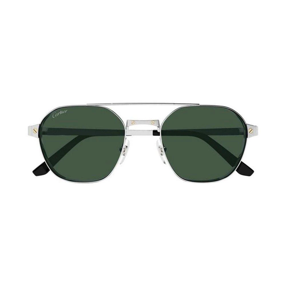 Cartier CT0296S-004 Sunglasses Silver Green Metal display picture 2